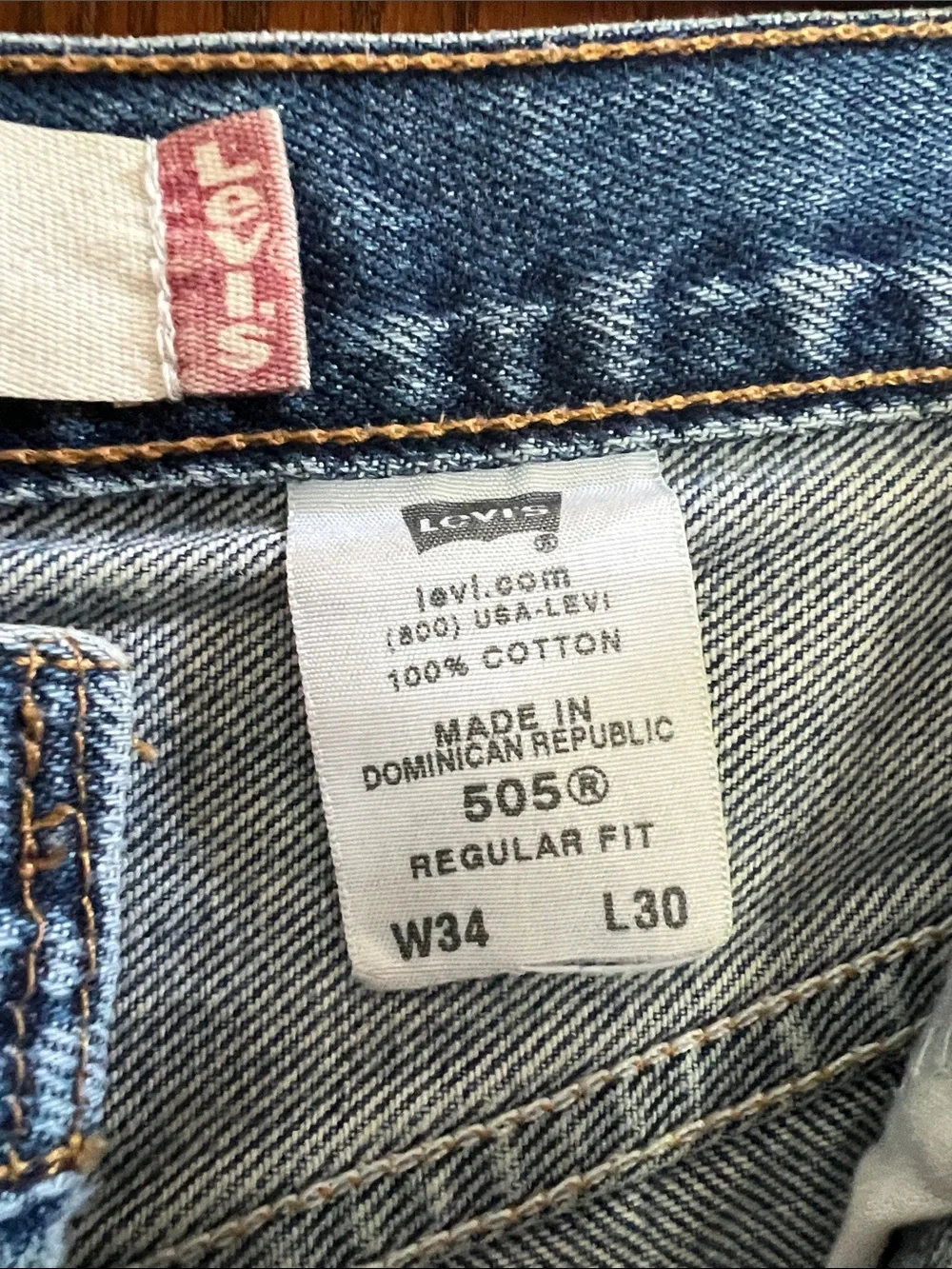 Levi's Medium Blue Distressed Cutoff Denim Shorts